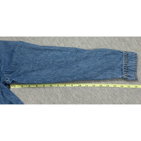 Christopher Banks Womens Blue Denim Jacket Full Zip Embroidered Flowers Medium - Picture 13 of 16